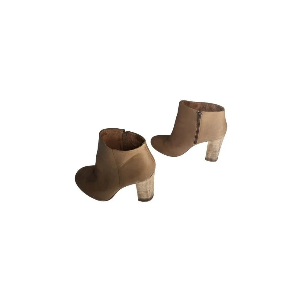 Joie Brown Leather Ankle Boots Women Size 7 US Vero Cuoio Block‎ Heel Winterwear